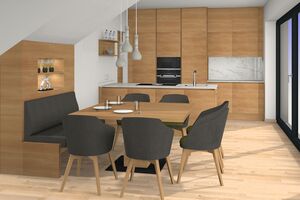 3D Visualisierung_Küche und Essbereich